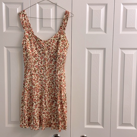 wild fable Dresses & Skirts - Ruffle Mini Dress | Cream and Coral Floral